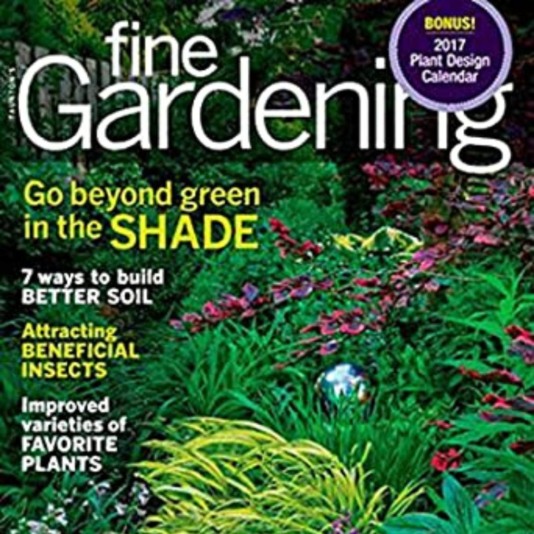 A copy of Fine Gardening Magazine is pictured